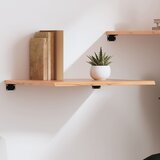 Maison Chic Stenska polica - Viseča Polica svetlo rjava 60x60x2 cm trdna hrastovina, (21784564) | Shoptok.si