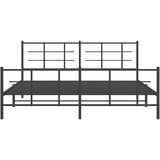 vidaXL Kovinski posteljni okvir z vzglavjem in vznožjem črn 183x213 cm | Shoptok.si