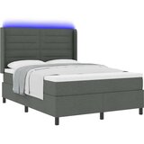 vidaXL Krevet s uzglavljem i madracem s LED svjetlom Tamno siva 140x200 cm Tkanina | shoptok.hr