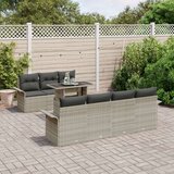  8-delni Vrtni Sofa Komplet z Blazinami Svetlo Siva Poli Ratan, (22092120) | Shoptok.si