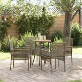  Vrtni set za objed 5 kom. Siva poliratan 60 x 60 x 75 cm | shoptok.hr