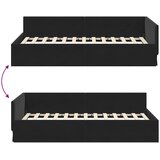  Kutni okvir kreveta s uzglavljem Crna 90 cm x 200 cm Baršun | shoptok.hr