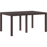  Set od 5 dijelova za vrtno blagovanje s jastučićima smeđa Poly Rattan | shoptok.hr