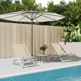  The Living Store Zložljivi stoli za na plažo 2 kosa krem aluminij in tekstil - Stol Za Plažo, (21485471) | Shoptok.si