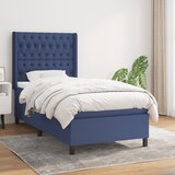 The Living Store Box spring postelja z vzmetnico moder 90x190 cm blago - Box Spring Postelja, (21512559) Cene