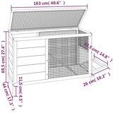  Kavez za zečeve smeđi 103 x 44 x 69,5 cm od masivne borovine | shoptok.hr