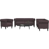  3-dijelni set sofa tamnosmeđi od tkanine | shoptok.hr