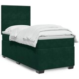 Box spring krevet s madracem tamnozeleni 90x190 cm baršunasti | shoptok.hr