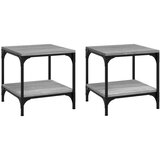 The Living Store Stranska mizica 2 kosa siva sonoma 40x40x40 cm inženirski les - Stranska Mizica, (21421285) | Shoptok.si