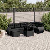 vidaXL 8-dijelni set vrtnih sofa od poliratana s jastucima crni | shoptok.hr