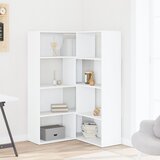  Kutni regal za knjige s 4 razine bijeli 85 x 85 x 140 cm drveni | shoptok.hr