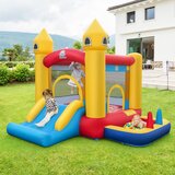 Zunanja igrala > Igrače in hobi > Napihljiva igrala Napihljiv grad za otroke s toboganom in puhalom 480 W + žogice | Shoptok.si