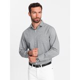 Ombre Men's shirt with pocket REGULAR FIT - grey melange | Eponuda.ba