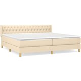  Krevet s oprugama i madracem krem 200 x 200 cm od tkanine | shoptok.hr