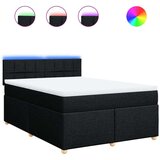 vidaXL Box spring postelja z vzmetnico črna 140x200 cm blago | Shoptok.si