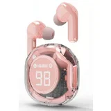 TWST-01-PK bluetooth V5.4 slušalice, TWS, LCD, Transparent, pink