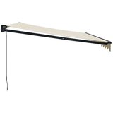 vidaXL Zložljiva tenda krem 4,5x3 m blago in aluminij | Shoptok.si