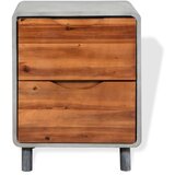 Furnova Nočna omarica beton in masiven akacijev les 40x30x50 cm, (21925795) | Shoptok.si