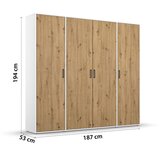 Modern Living Omara S Klasičnimi Vrati Voyager, Barva Hrasta, Bela | Shoptok.si