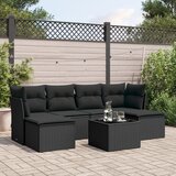 7-dijelni set vrtnih sofa od poliratana s jastucima crni | shoptok.hr