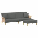 Maison Chic kavč - Sofa - Kanape dvosed z blazinami in stolčkom za noge temno siv žamet, (21727832) Cene