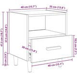vidaXL Nočna omarica s predalom 2 pcs artisan hrast 40 x 35 x 47.5 cm | Shoptok.si