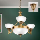 Orion LU 1689/3+3 - Luster na lancu ROCCA 6xE27/60W/230V, prečnik 64 cm, bronza/bela | Eponuda.com