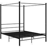  Posteljni okvir z ogrodjem za baldahin črn kovinski 160x200 cm, (20643970) | Shoptok.si