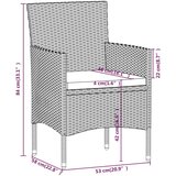  5-dijelni vrtni blagovaonski set s jastucima sivo-crni | shoptok.hr