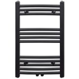vidaXL kupaonski radijator za ručnike s prečkama zakrivljeni crni 500x764 mm | shoptok.hr