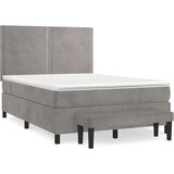  Krevet s oprugama i madracem svjetlosivi 140x190 cm baršunasti | shoptok.hr