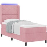 vidaXL Box Spring Postelja z Blazino in LED Roza 80x200 cm Žamet, (22049790) Cene