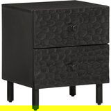  The Living Store Nočna omarica 2 kosa črna 40x33x46 cm trden mangov les - Nočna Omarica, (21453640) | Shoptok.si