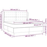  Krevet s oprugama i madracem krem 180x200 cm od tkanine | shoptok.hr