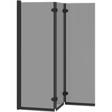  Obloga za tuš Črna 130 x 138 cm ESG steklo in aluminij | Shoptok.si