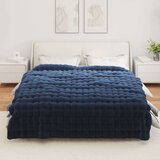  Lažni zec deka Morska plava 240 x 270 cm Poliester | shoptok.hr