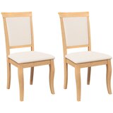 Maison Chic Jedilni stoli - Vzorci stoli z blazinami 2 kosa naravnega masivnega lesa gume A1501, (22031609) | Shoptok.si