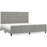 Maison Chic Posteljni okvir - Dvoposteljna postelja - Zakonska postelja brez vzmetnice svetlo siv 200x200 cm žamet-J4204, (21769815) | Shoptok.si