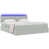  Krevet s LED trakama Svijetlo siva 180 x 200 cm Baršun | shoptok.hr