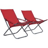  Sklopive stolice za plažu od tkanine 2 kom crvene | shoptok.hr