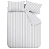 Catherine Lansfield Siva flanelska posteljina za bračni krevet 200x200 cm Stripe – | shoptok.hr