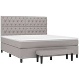  Box spring postelja z vzmetnico svetlo siva 160x200 cm žamet, (20788806) | Shoptok.si