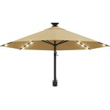  Zidni vrtni suncobran s LED svjetlima 300 cm smeđesivi | shoptok.hr