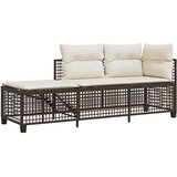  3-dijelni set kutne vrtnih sofa s jastucima smeđi od poliratana | shoptok.hr