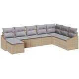  Sjedeća garnitura za vrt 8 kom. Bež i svijetlo siva poliratan 288,5 x 123,5 x 85 cm | shoptok.hr