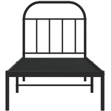  Metalni okvir za krevet s uzglavljem crni 75x190 cm | shoptok.hr