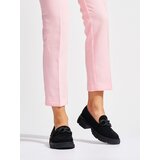 GOODIN Black women's loafers with a decorative chain | shoptok.hr