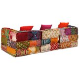 Modularni tabure za 3 osobe od tkanine s patchworkom | shoptok.hr