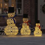vidaXL Družina snežakov za božič 3 pcs Toplo bela 81 x 60 x 125 cm | Shoptok.si