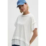 Sisley Kratka majica ženska, bela barva, 33D6L106D